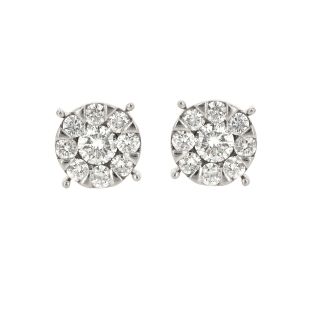 Boucles d'oreilles or gris diamant (s)