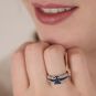 Bague or gris saphir et diamant(s) 