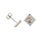 boucle d'oreille or gris diamant rubis 