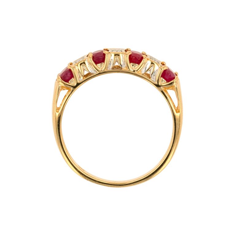Bague or bicolore rubis et diamant(s) 