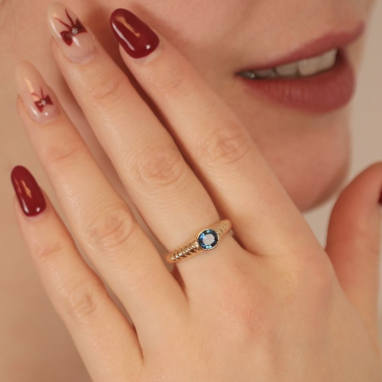 Bague or jaune Saphir 