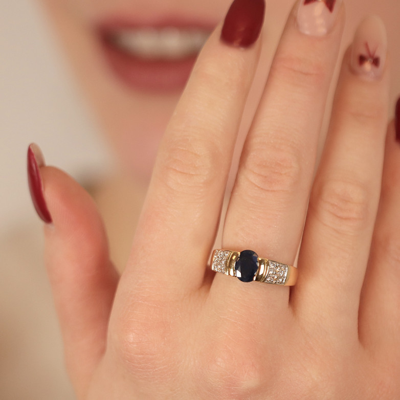 Bague saphir 1.14 carat et...
