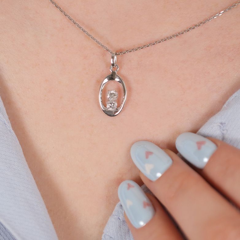 Pendentif or gris diamant (s) 
