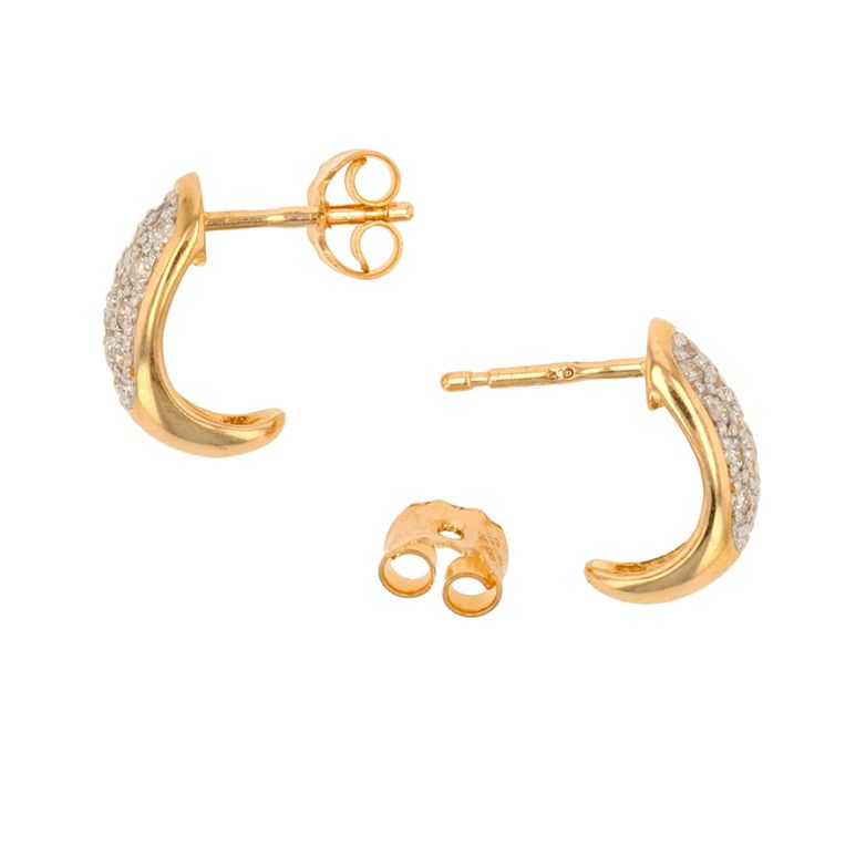 Boucles d'oreilles or jaune diamant (s) 