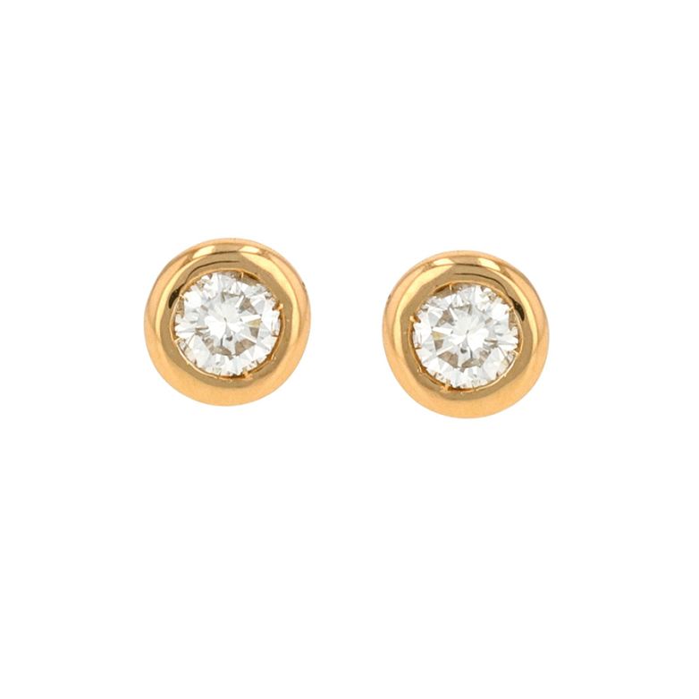 Boucles d'oreilles or jaune diamant (s)