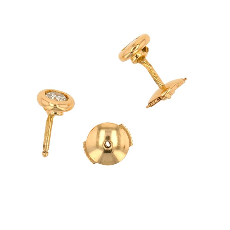 Boucles d'oreilles or jaune diamant (s) 