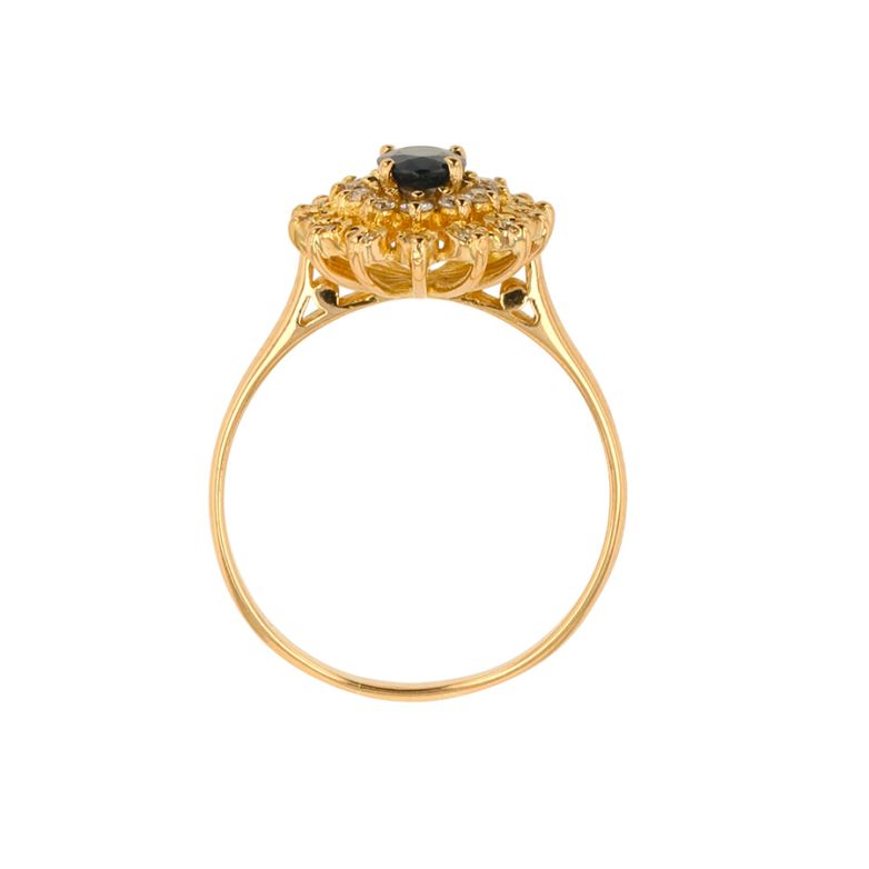 Bague or jaune saphir et diamant(s) 