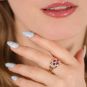 Bague or bicolore rubis et diamant(s) 