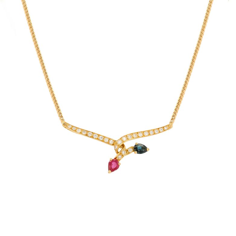 collier or jaune rubis et diamant(s) 