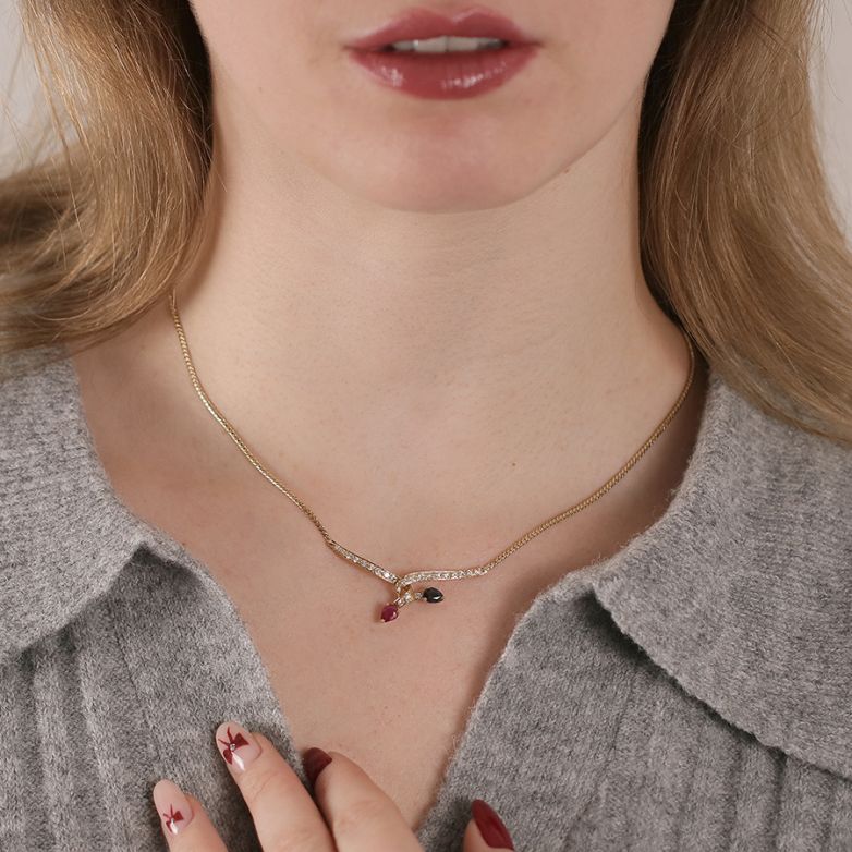 collier or jaune rubis et diamant(s) 
