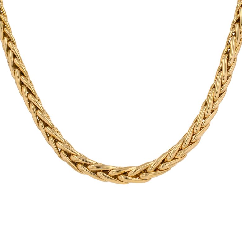 Collier maille Palmier or jaune