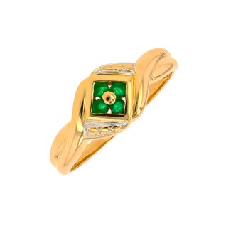 Bague or jaune Emeraude