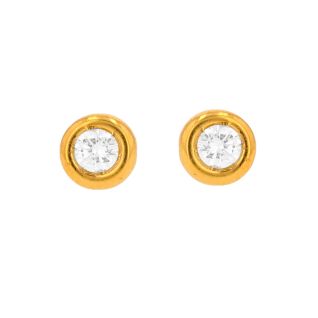 Boucles d'oreilles or jaune diamant (s)