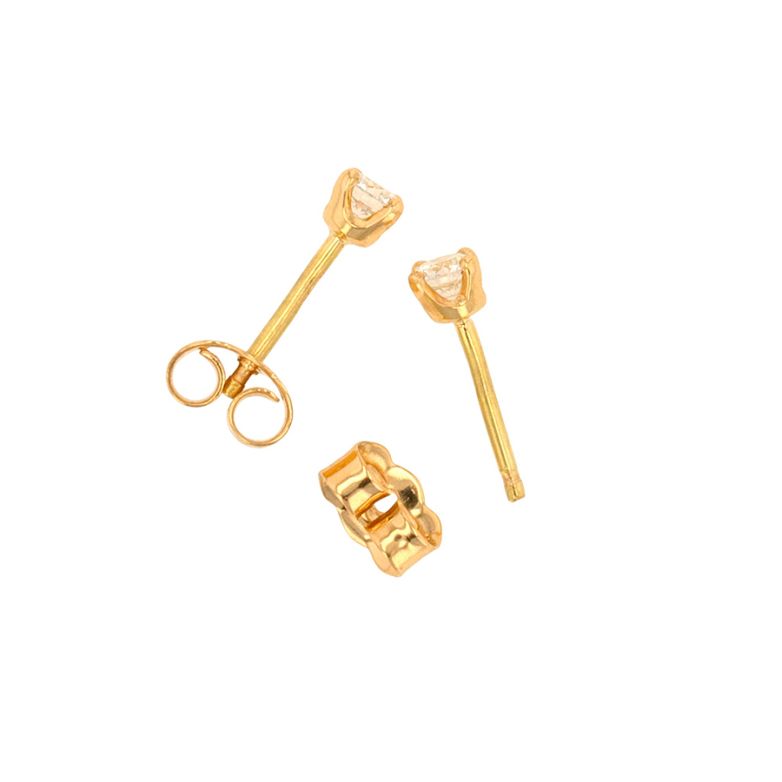 Boucles d'oreilles or jaune diamant (s) 