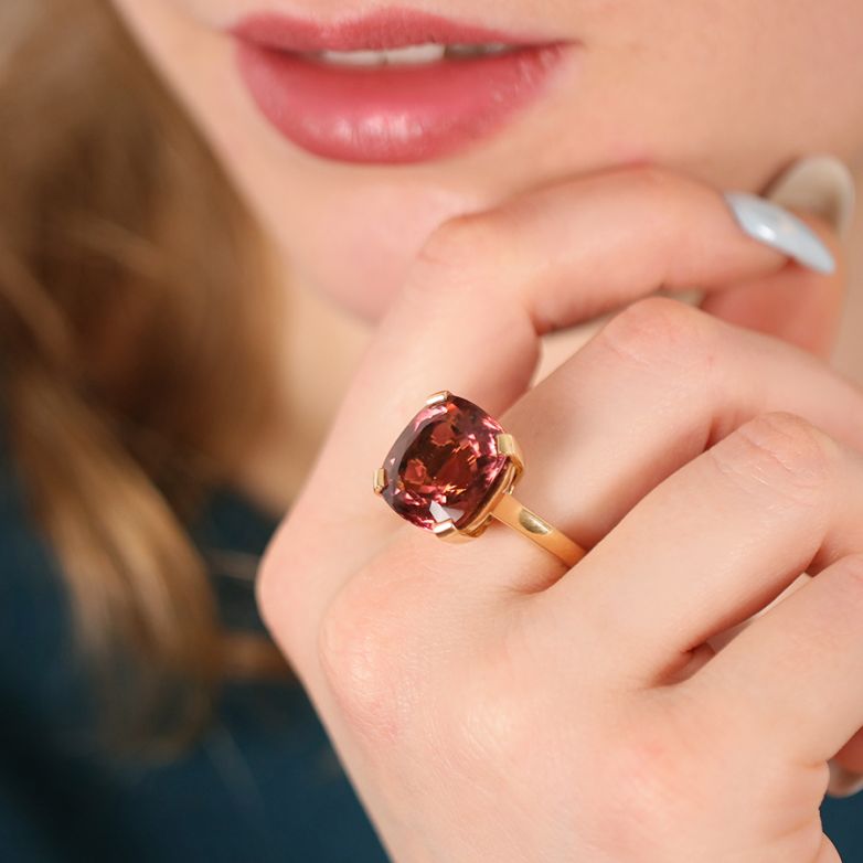 Bague or jaune Pierres fines tourmaline rapport TELLURIA