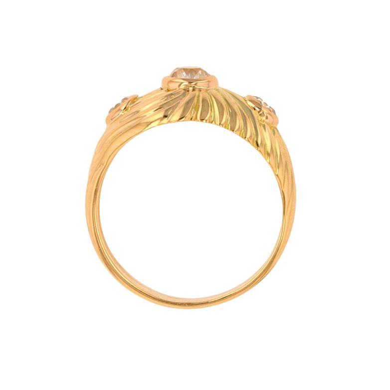 Bague or jaune diamant(s) t. ancienne Vintage 