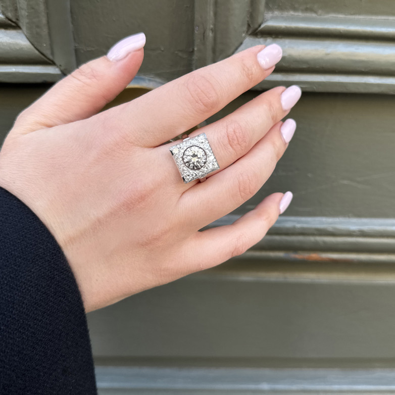 Bague vintage diamants 1.63...