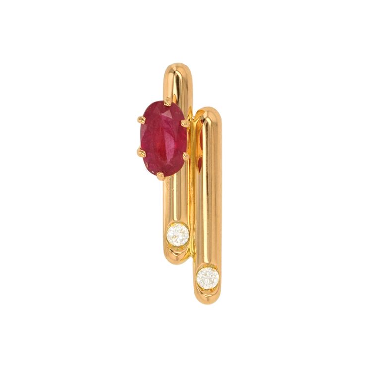 Pendentif or jaune rubis et diamant(s)
