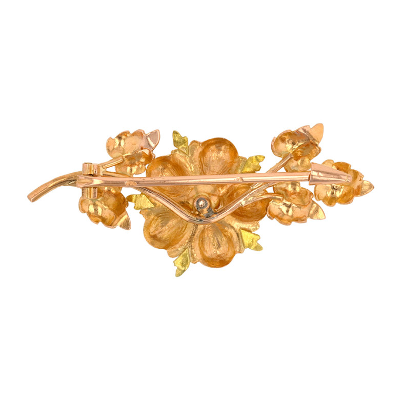 Broche fleur vintage or...
