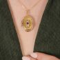 Pendentif or jaune diamant,P.fine Vintage grenat