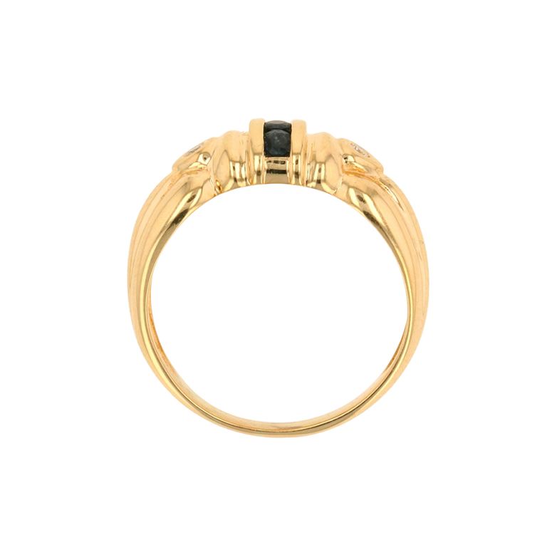 Bague or jaune saphir et diamant(s) 