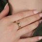 Bague or jaune saphir et diamant(s) 