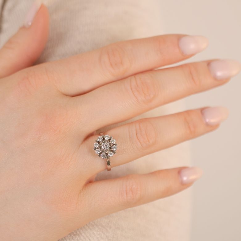 Bague or gris diamant (s) 