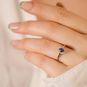 Bague or gris saphir et diamant(s) 