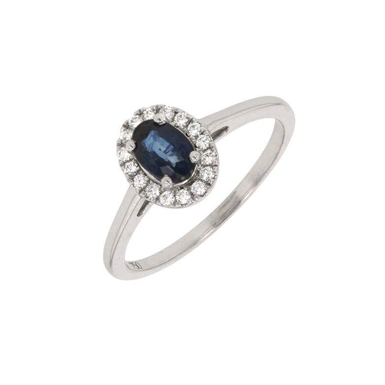 Bague or gris saphir et diamant(s)
