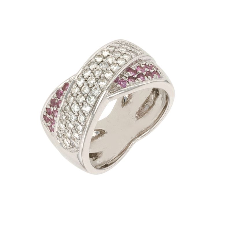 Bague or gris saphir et diamant(s)