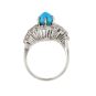 Bague or gris diamant,P.fine Vintage turquoise