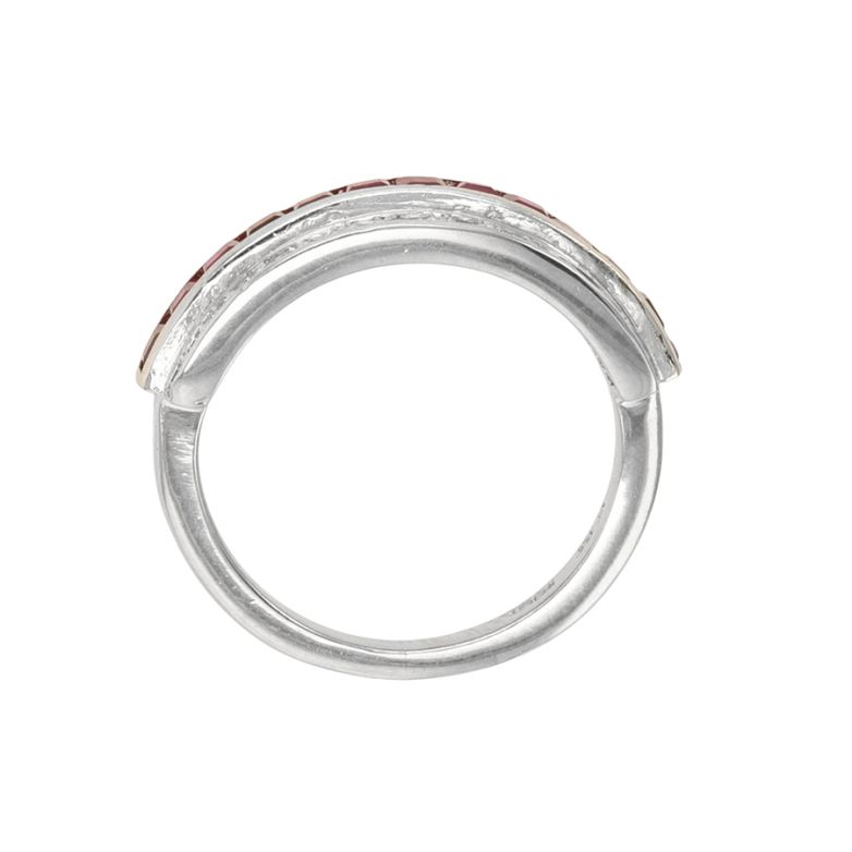 Bague or gris rubis et diamant(s) 