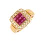 Bague or jaune rubis et diamant(s)