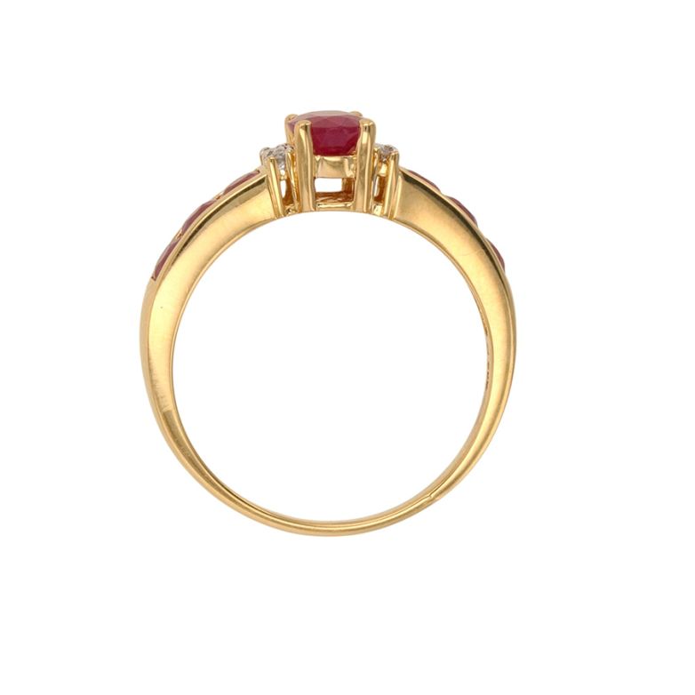 Bague or jaune rubis et diamant(s) 