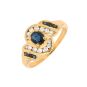 Bague or jaune saphir et diamant(s)