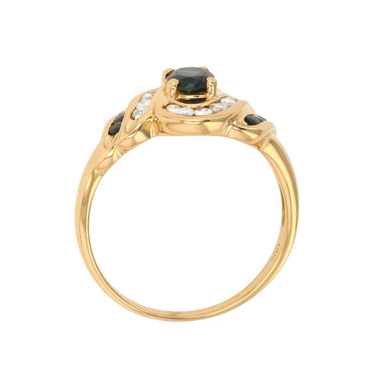 Bague or jaune saphir et diamant(s) 