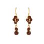 Boucles d'oreilles or jaune Grenats