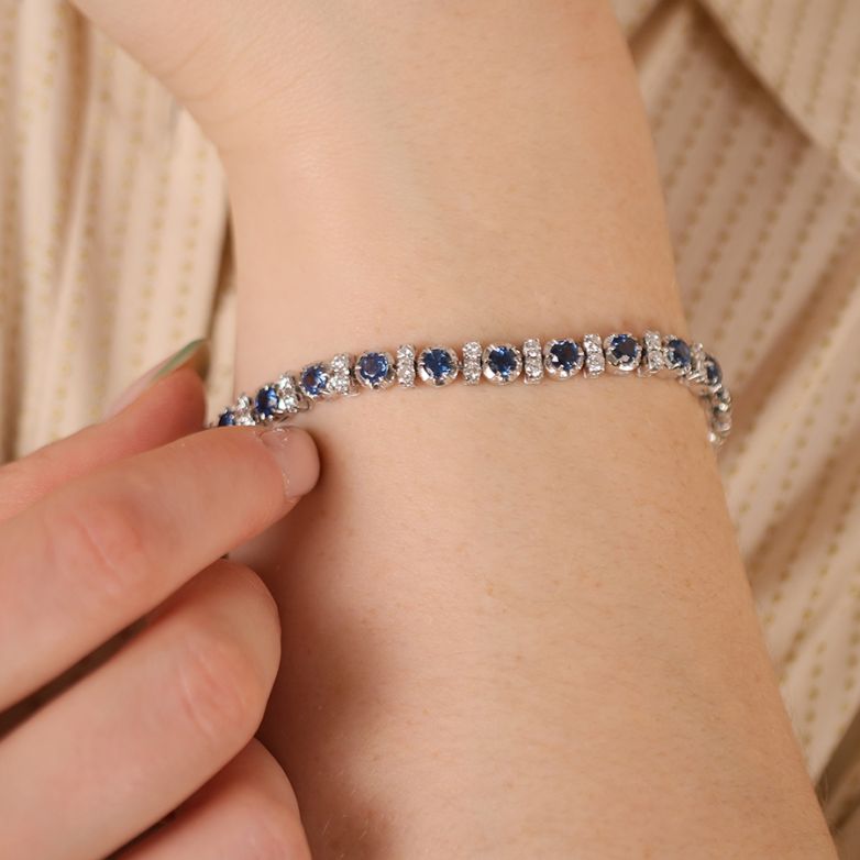 Bracelet or gris saphir et diamant(s) 