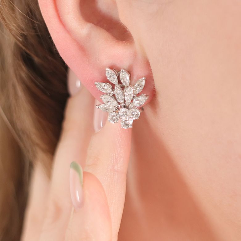 Boucles d'oreilles or gris diamant (s) 