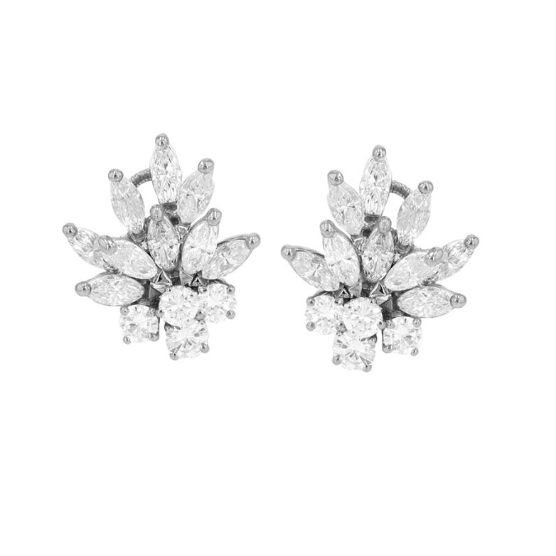 Boucles d'oreilles or gris diamant (s)