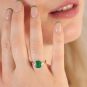 Bague or gris émeraude et diamant(s) 