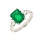 Bague or gris émeraude et diamant(s)