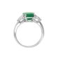 Bague or gris émeraude et diamant(s) 