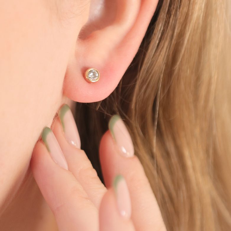 Boucles d'oreilles or jaune diamant (s) 