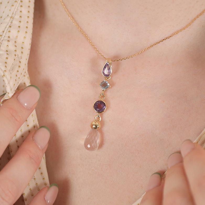Pendentif or jaune Pierres fines 