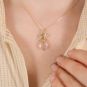 Pendentif 2 ors diamant,P.fine quartz