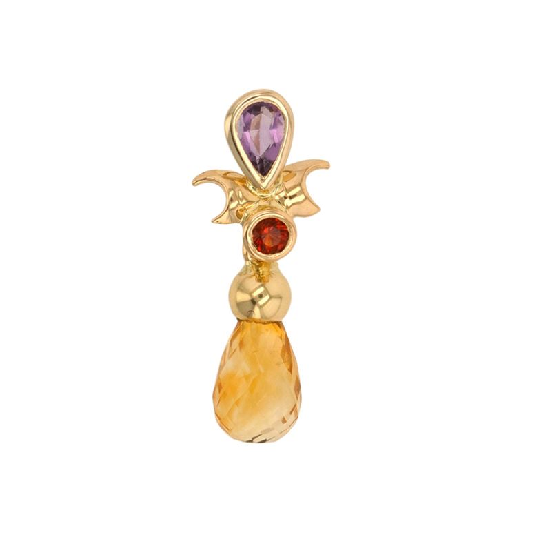 Pendentif or jaune Pierres fines