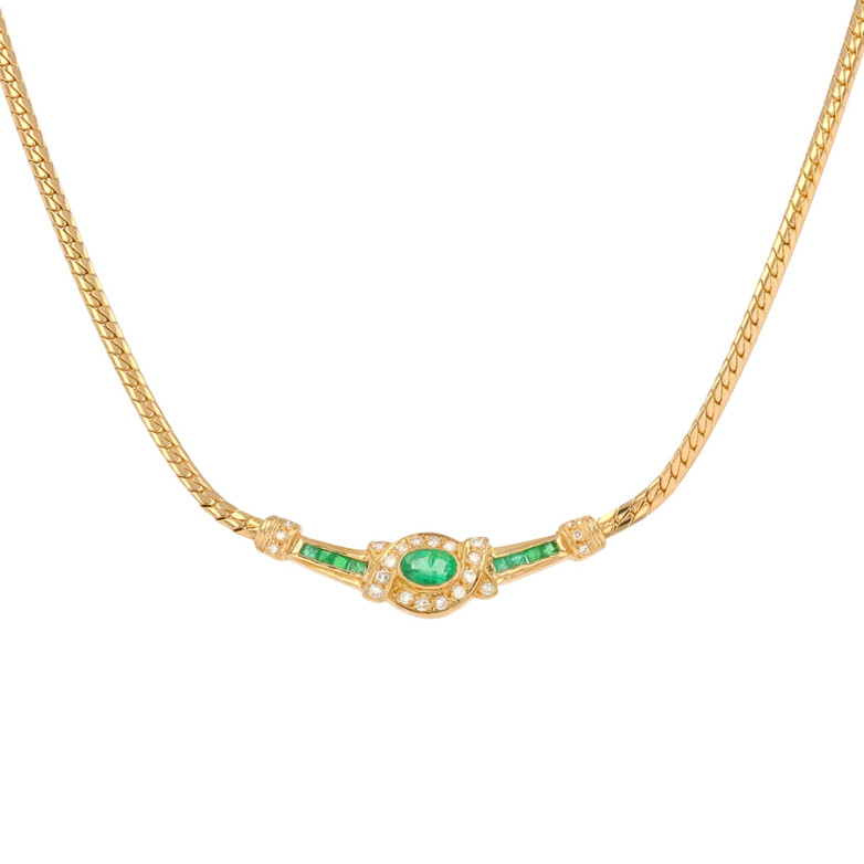 Collier émeraudes 0.49...