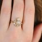 Bague or jaune diamant et perle Vintage 