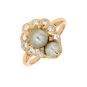Bague or jaune diamant et perle Vintage